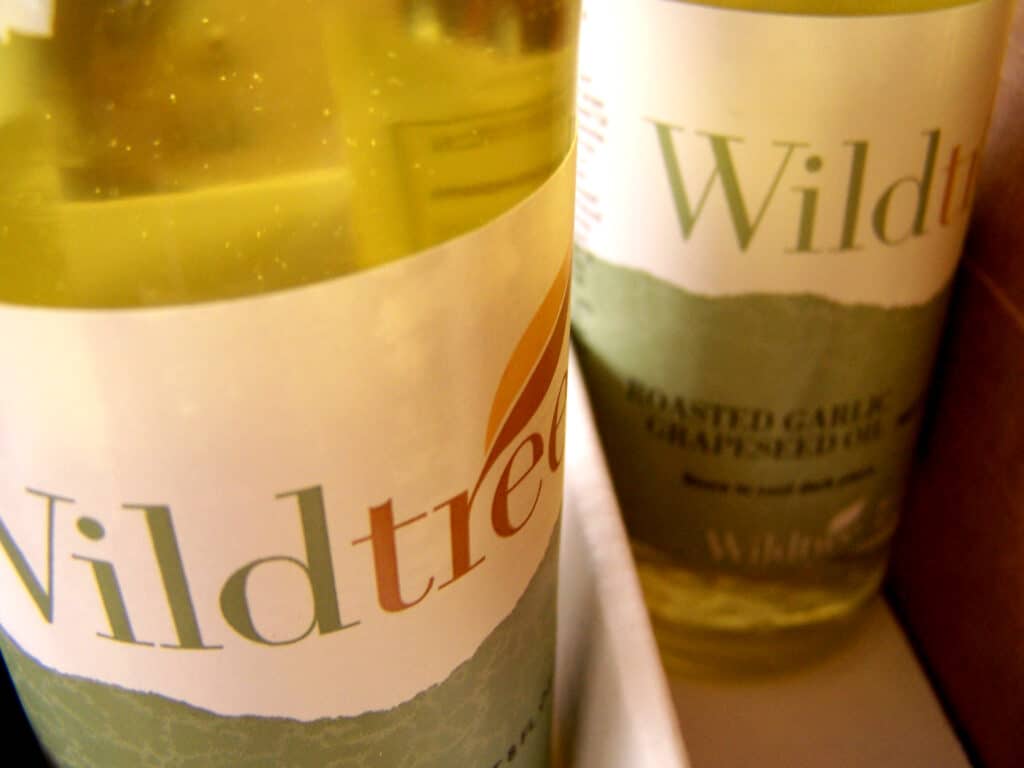 Closeup of Grapeseed oil bottles for hair treatment.