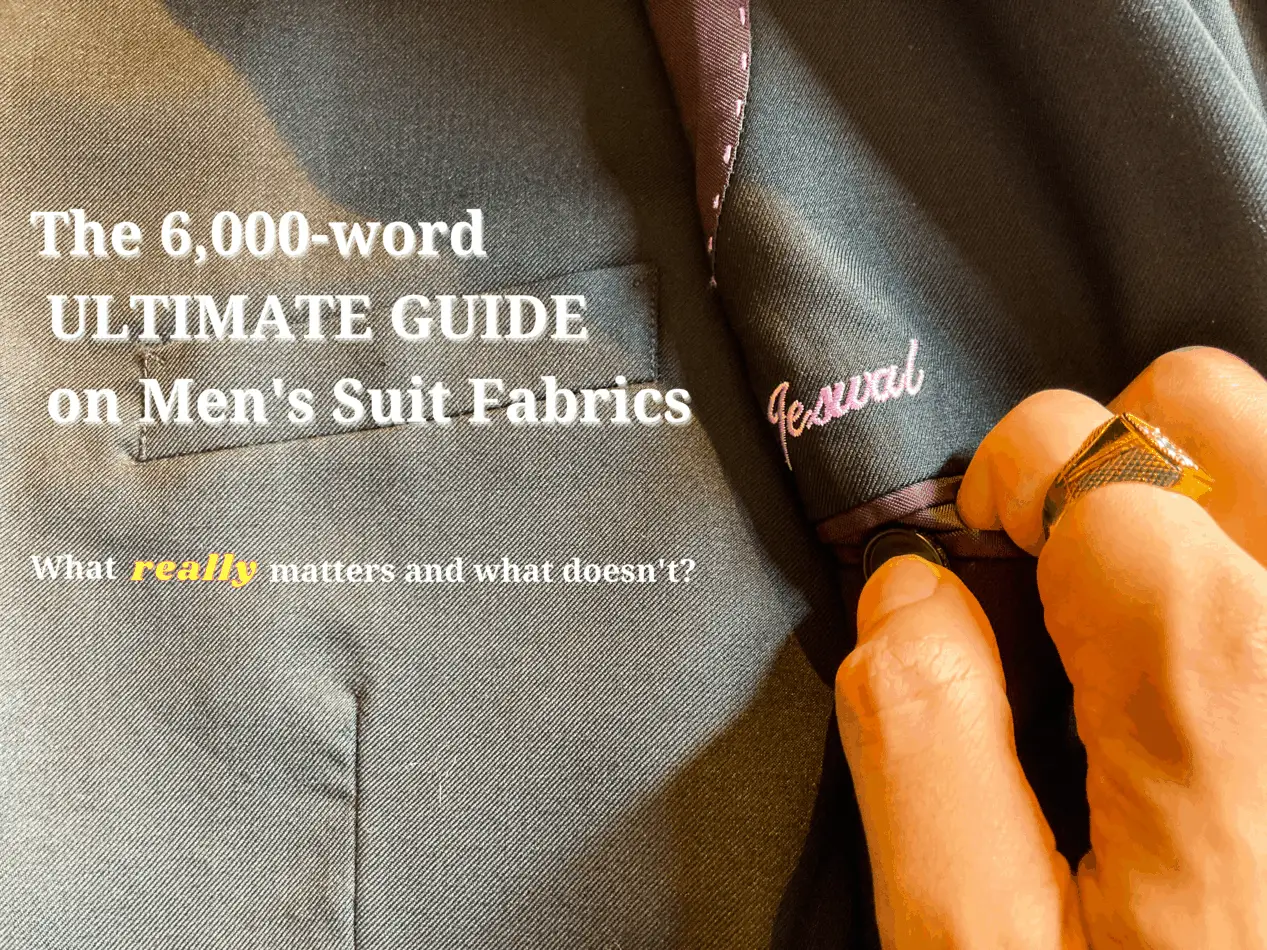 Man handling suit fabric