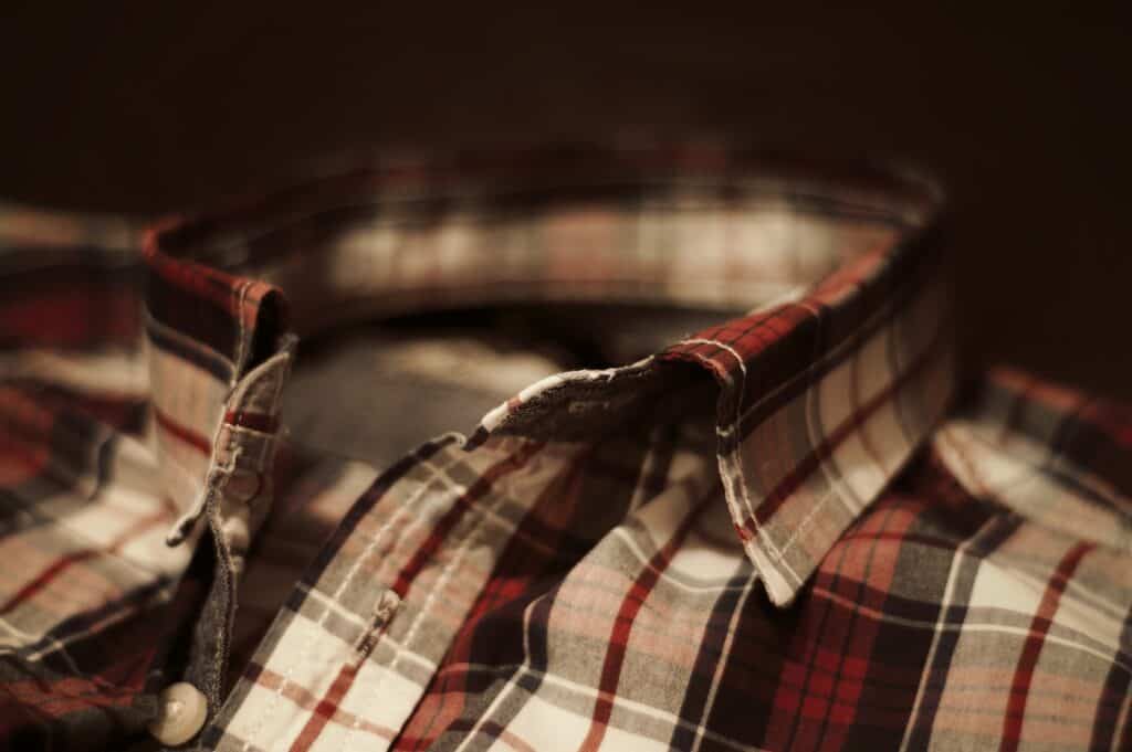 Close up of shirt collar.